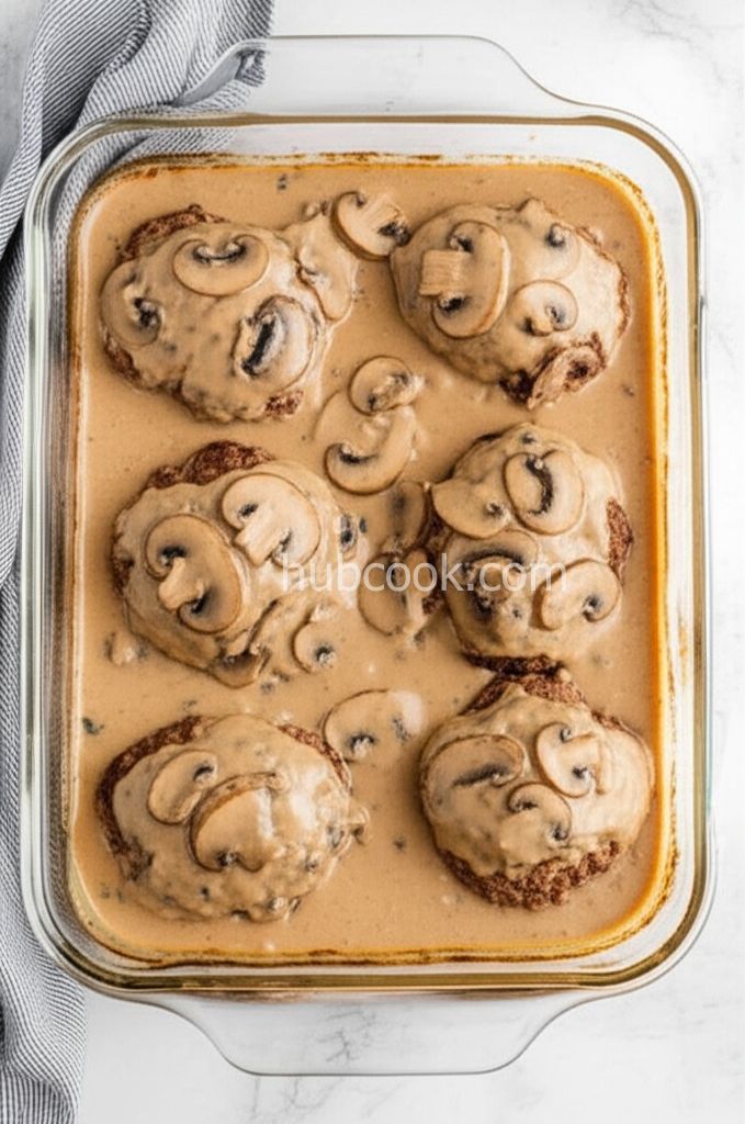 Hamburger Steaks with Creamy Mushroom Gravy