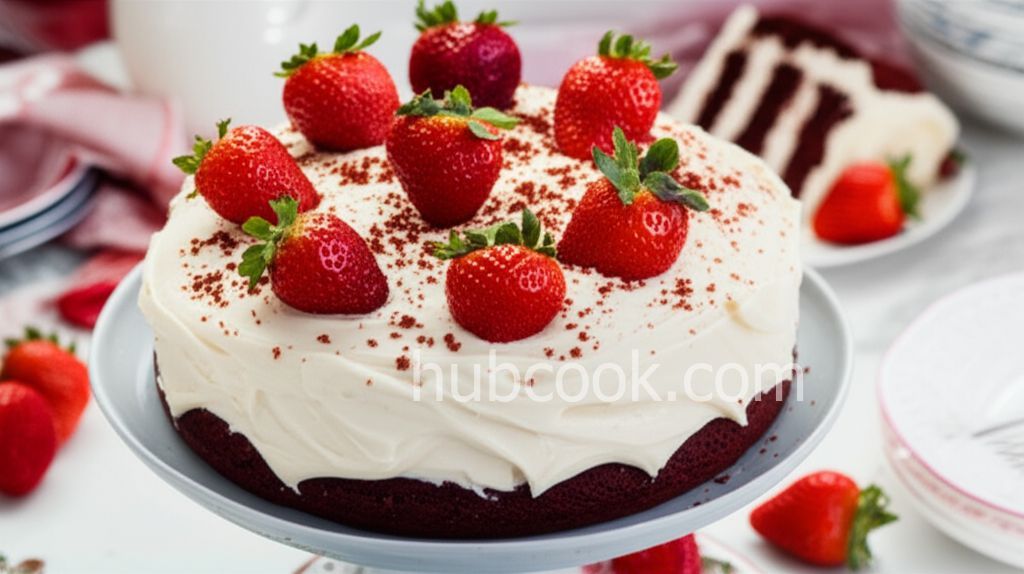 Red Velvet Strawberry Cake
