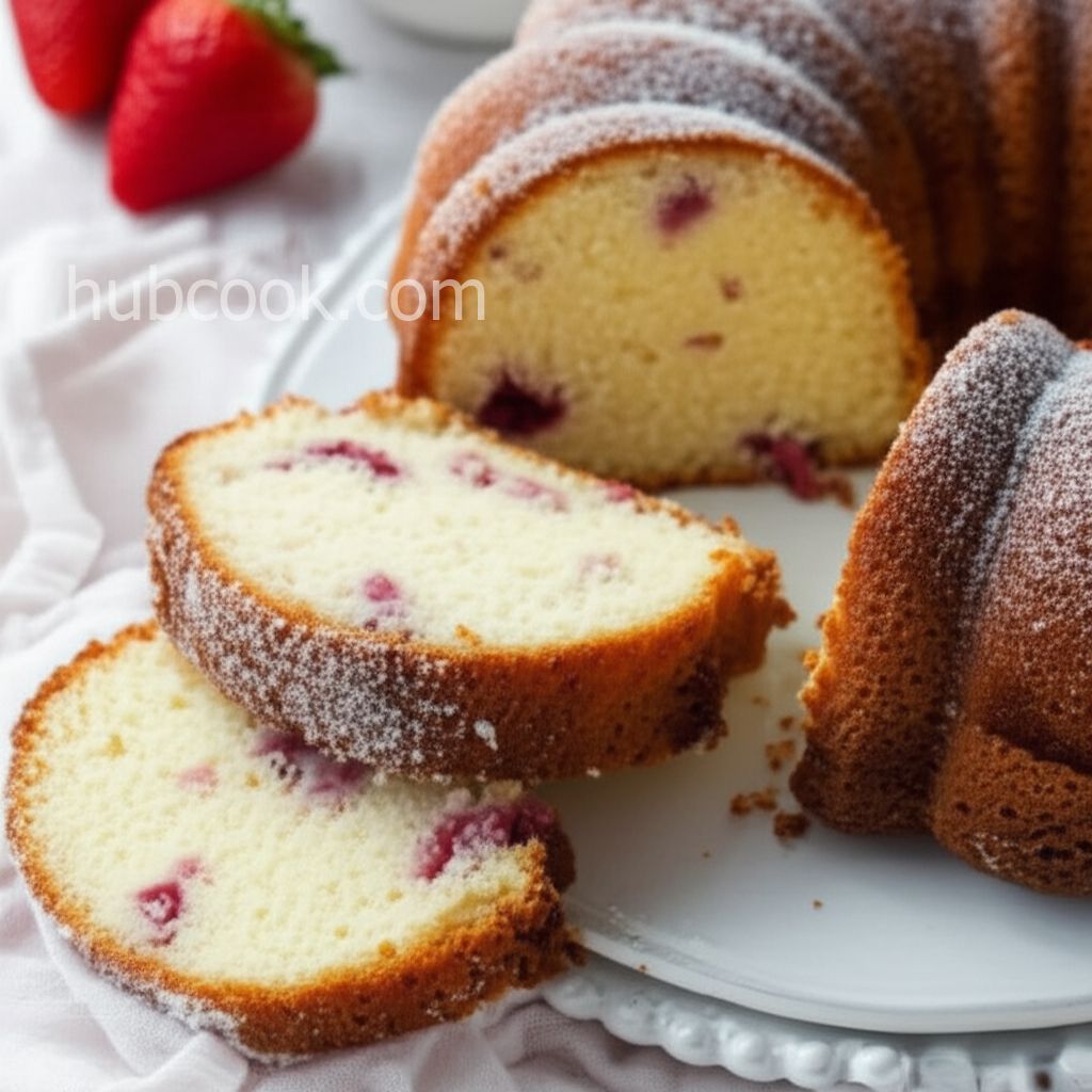 Strawberry Cream Cheese Pound Cake